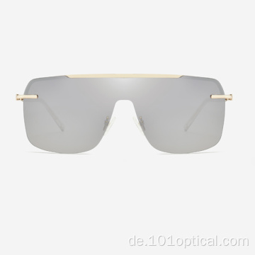 Square Shield Herren-Sonnenbrille aus Metall